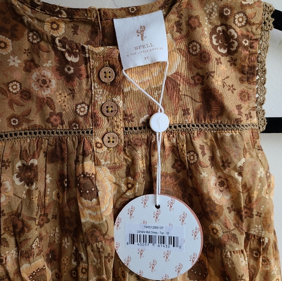 NWT Little Gypsies Zahara Midi Dress in Tan - Picture 3 of 7